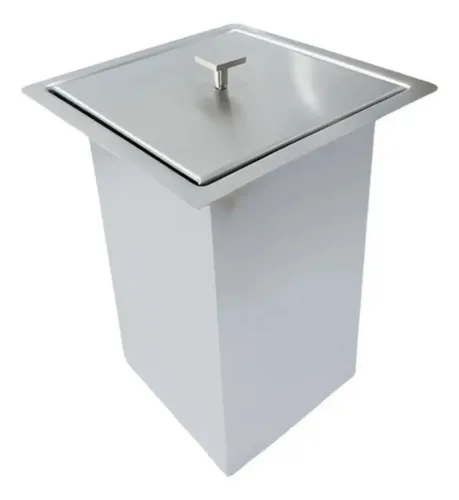 Lixeira Inox Para Embutir Capacidade 5 Litros Ecosul Metais Cinza