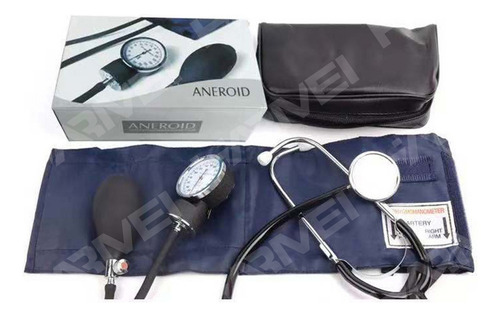 Kit Baumanómetro Aneroide Con Estetoscopio De Doble Campana Color Negro Duplex, Brazalete De 14-50Cm, Tamaño Estándar