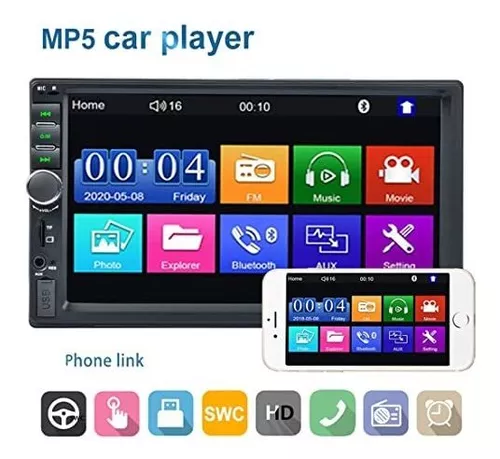 Radio Coche 2din 7puLG Pantalla Táctil Mirrorlink Bluetooth