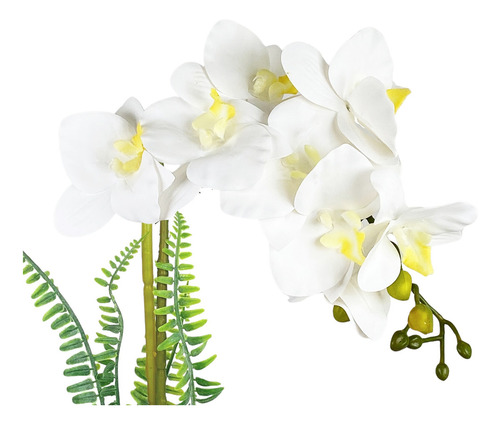 Arranjo Orquidea Artificial Vaso Dourado Flor Orquidea Rosa