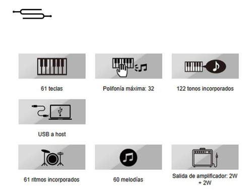 Imagen 3 de 6 de Teclado Casio Cts100 Organo 5 Octavas + Soporte + Funda