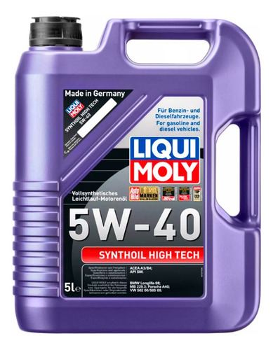 Liqui Moly Aceite Sintetico Liquimoly 5w40 Para Gasolina 5l 