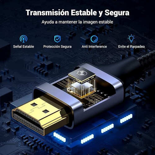 Cable Micro Hdmi A Hdmi Trenzado 3m,4k@60hz 3d,para Gopro