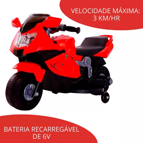 Mini Moto Elétrica Infantil Vermelha BW044VM