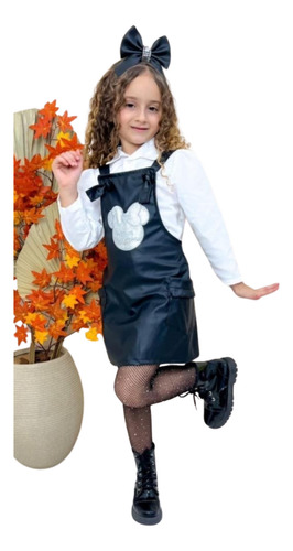 Conj Minnie Manga Longa Infantil
