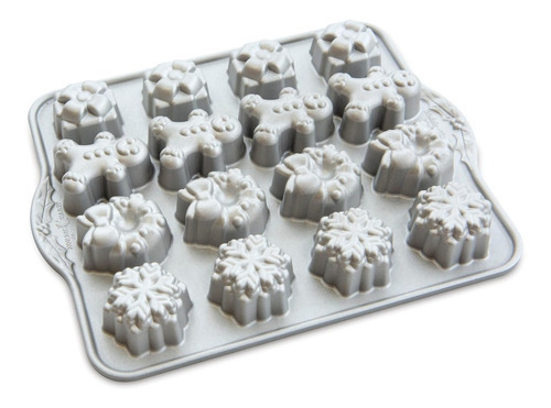 Molde Para 16 Mini Panques, 700 Ml. Nordicware Color Gris