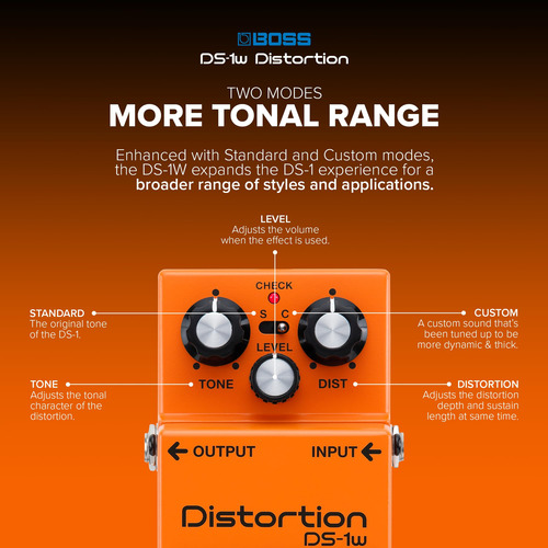 Pedal De Distorsión Boss Ds-1w Waza Craft