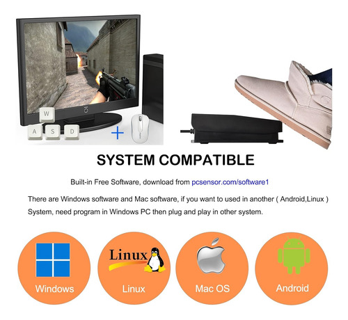 Usb Jogo Pé Controle Teclado Ação Interruptor Pedal Hid Para