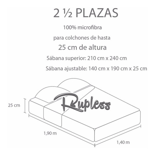 Imagen 4 de 10 de Pack De 3 Juegos De Sábanas Shefa 2½ Plazas Hogar Hotel
