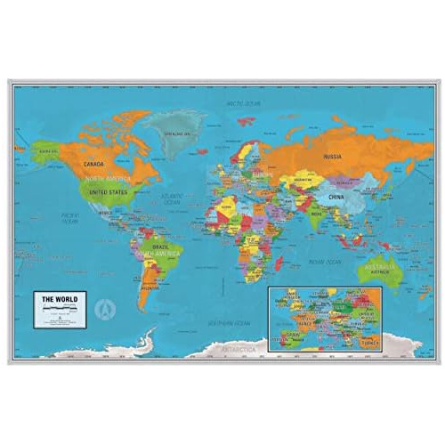 Póster Del Mapa Mundial Laminado Estudiantes | Versió...
