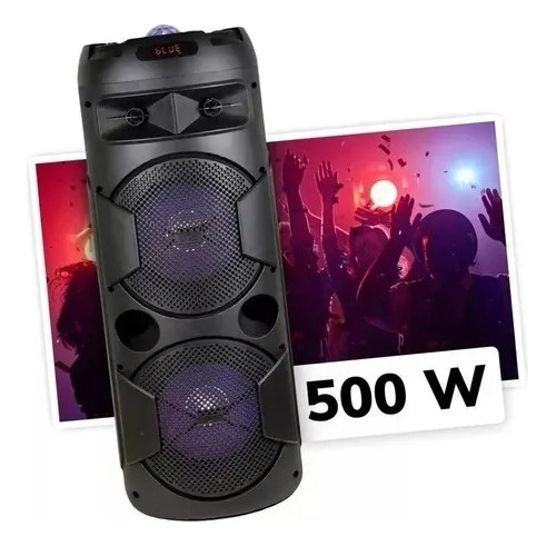 Imagen 3 de 8 de Parlante Torre Portatil 500w + Microfono + Radio Fm