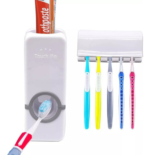 Suporte De Escovas + Dispenser Automático Para Creme Dental