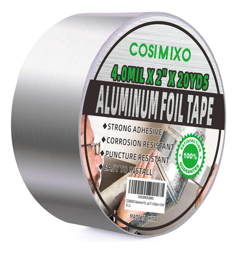 Cinta De Aluminio De Plata Del Conducto 4.0mil X 2 PuLG...