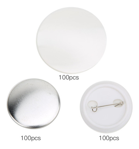 Chapas En Blanco De 37 Mm, 100 Piezas