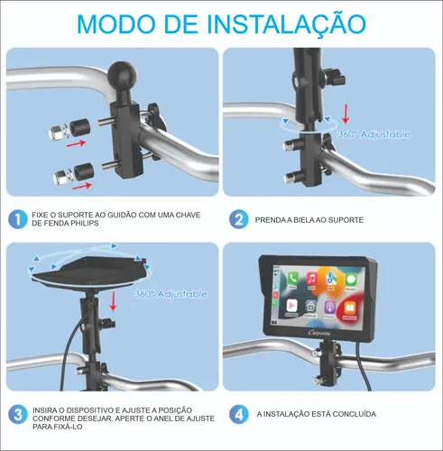 Carpuride W702s Pro Multimidia Moto Universal Carplay Auto