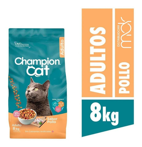 Comida De Gatos Champion Cat  Adulto  Sabor Pollo 8kg 