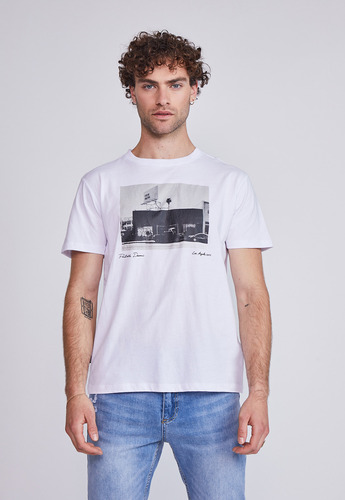 Polera Hombre Foto Blanco Sioux    