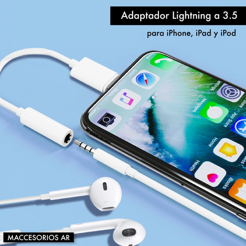 Imagen 3 de 10 de Adaptador Auricular - Compatible iPhone Lightning 3.5mm Jack