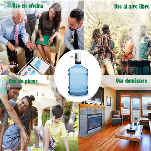 Moreka® Dispensador De Agua Eléctrico Recargable Usb Bomba De Agua Color Blanco