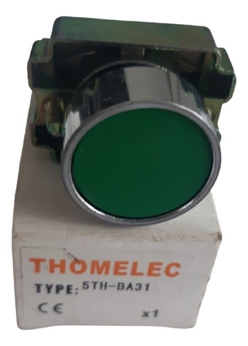 Botón Pulsador Plano Verde C/conector Thomelec