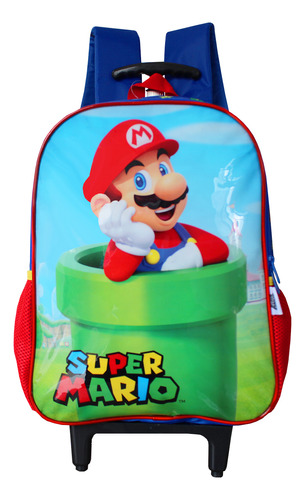 Mochila Infantil De Rodas Super Mario Bros World Escolar