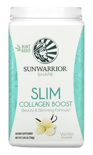 Sunwarrior Slim Collagen Boost, cabelo, pele e unhas 750 g de sabor de baunilha