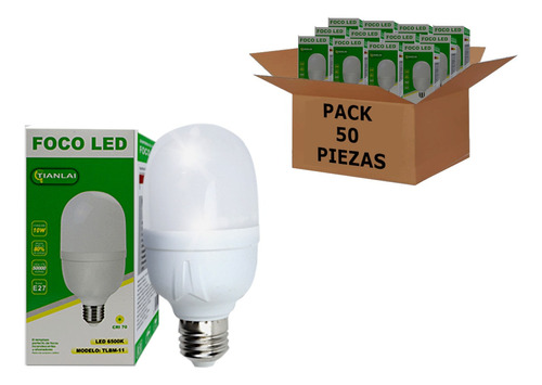 Foco Led Ahorrador 15w 1350lm Interiores Hogar E27 50 Piezas