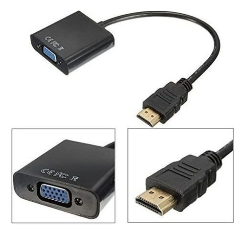 Cabo adaptador conversor de monitor D-sub HDMI para Vga de 15 pinos