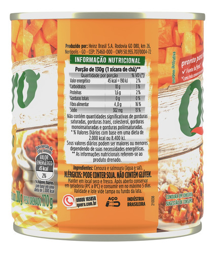 Cenoura em Conserva Quero Lata 170g
