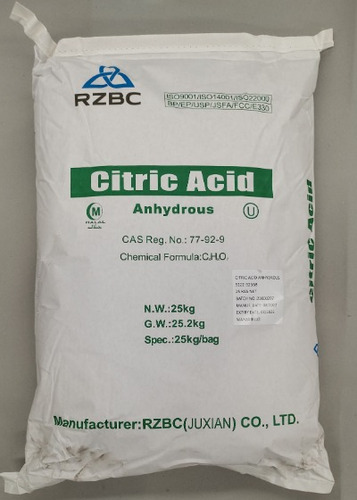 Ácido Cítrico Saco 25 Kg Ideal Para Helados 