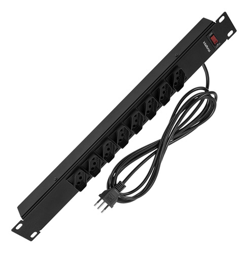 Protetor Eletrônico Preto Rack 8 Tomadas Epr 208 Intelbras