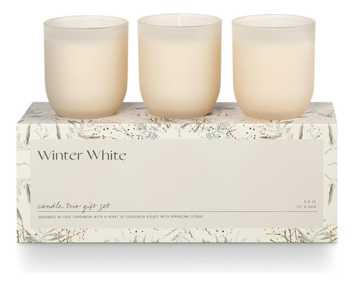 Juego De Regalo Candle Trio, Blanco Invierno