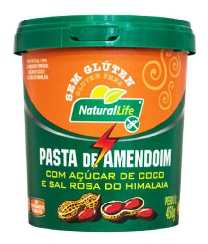 12 Pasta De Amendoim E Sal Rosa Himalaia Açucar De Coco 450g