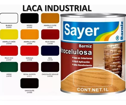 Barniz Madera Laca Industrial Nitrocelulosa Colores 1lt