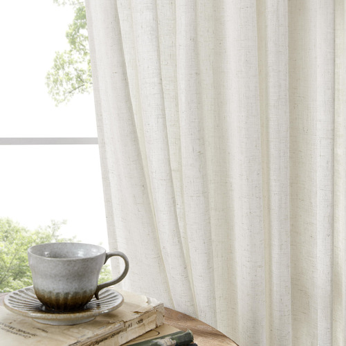 Cortinas Semitraslúcidas Lino 230 Cm Blancas Juego De 2