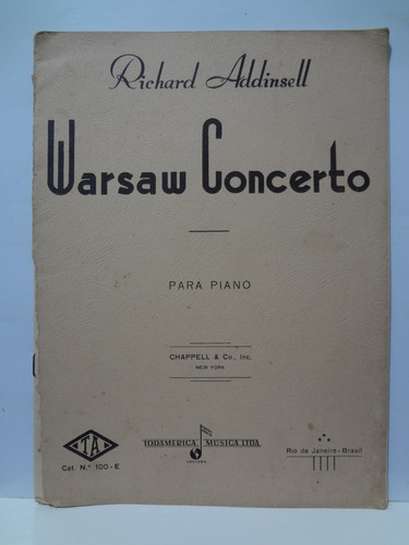 Partitura Piano  Warsaw Concerto  Richard Addinsell