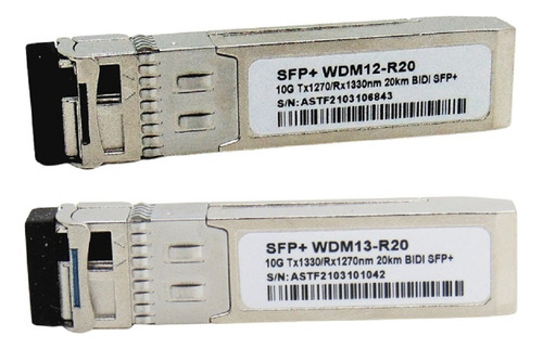 Par Módulo Gbic 10gb 20km Lc Ddm 1270/1330nm Sfp+ 10g 