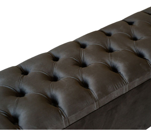 Imagen 4 de 8 de Baulera Pie De Cama Capitone Pana 2 Plazas 140cm Envio Grat
