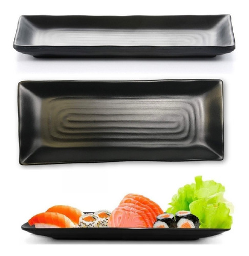 Prato Travessa Melamina Comida Japonesa Servir 21,5cm Sushi