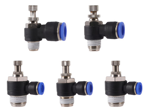 Paquete 10pz Regulador De Caudal 1/4od-1/4npt Ar-nsc1/4n2b-a