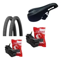 Comprar Kit Par Pneu Bike Praieiro Levorim Aro 26x1.95+selim+2camara Cor Preto