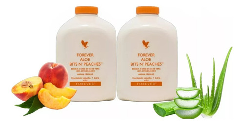 Kit 2 Sucos Pêssego Com Aloe Vera Bits N' Peaches