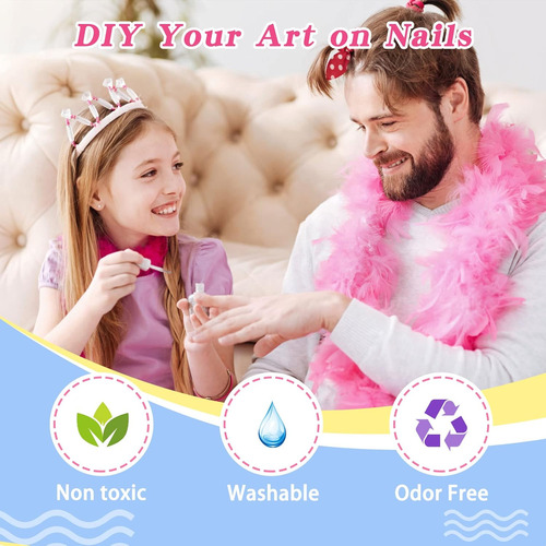 Juego De Esmaltes De Uñas Para Niños, No Tóxico, 12 Colores