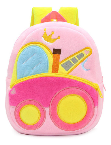 Mochila De Peluche Con Grúa Y Vehículo De Construcción De Dibujos Animados Color Crane