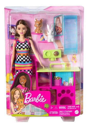 Barbie Muñeca Y Mascotas Accesorios Mattel New Hgm62