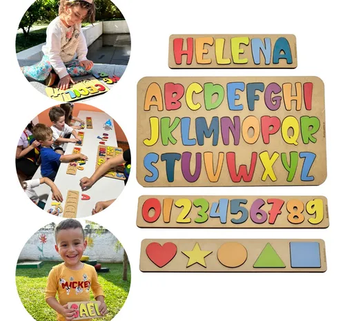 comprar Quebra-cabeça Abc Números 0-9 Nome Personalizado Formatos