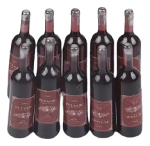 10 Mini Botellas De Vino ( Miniaturas) Casa De Muñecas