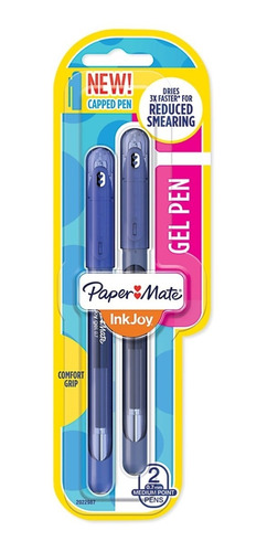 Lapicera De Gel Con Tapa Paper Mate Inkjoy Azul X2 Febo