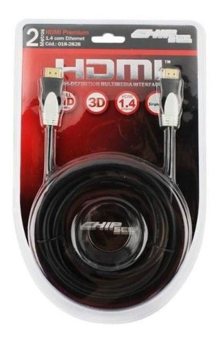 Cabo Hdmi 2 Metros 1.4 4k 3d Chip Sce Mod 018-2828