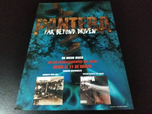 (pd194) Publicidad Pantera * Far Beyond Driven * 1994